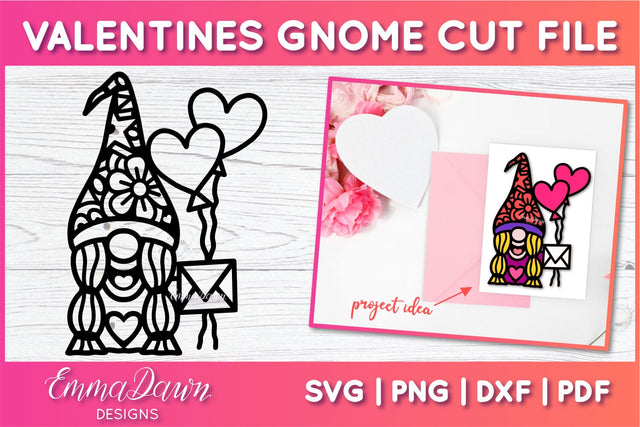 Cute Gnome SVG, Valentines Day Gnome SVG SVG Emma Dawn Designs 