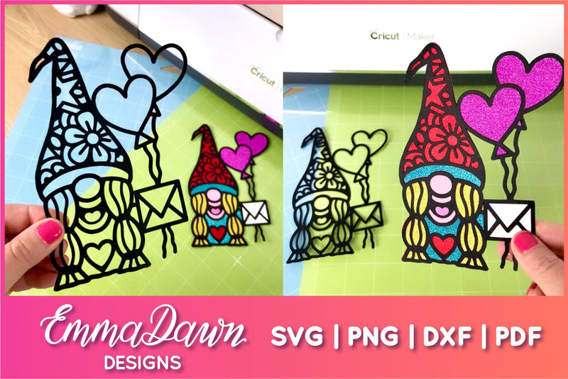 Cute Gnome SVG, Valentines Day Gnome SVG - So Fontsy