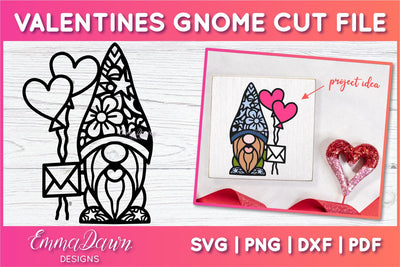 Cute Gnome SVG, Valentines Day Gnome SVG SVG Emma Dawn Designs 