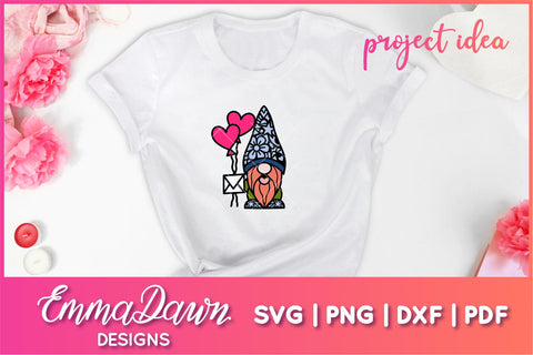 Cute Gnome SVG, Valentines Day Gnome SVG SVG Emma Dawn Designs 