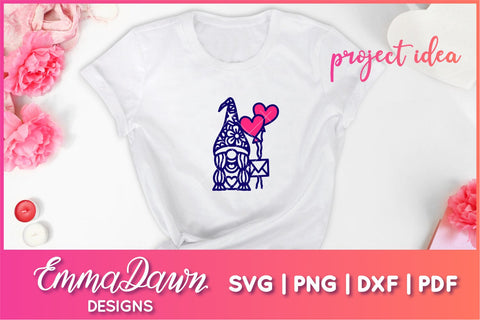 Cute Gnome SVG, Valentines Day Gnome SVG SVG Emma Dawn Designs 