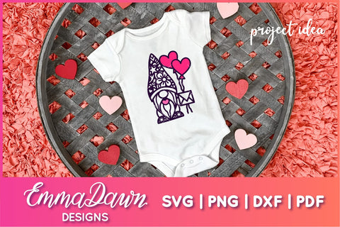 Cute Gnome SVG, Valentines Day Gnome SVG SVG Emma Dawn Designs 