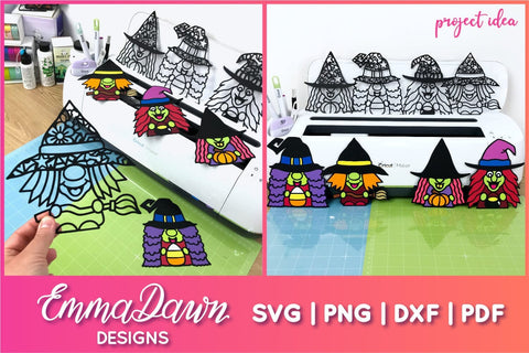 Cute Gnome Witch SVG Bundle SVG Emma Dawn Designs 