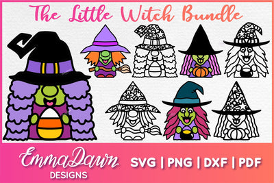 Cute Gnome Witch SVG Bundle SVG Emma Dawn Designs 