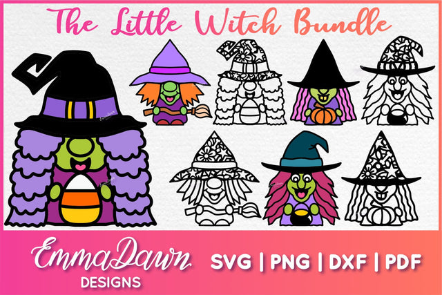 Cute Gnome Witch SVG Bundle SVG Emma Dawn Designs 