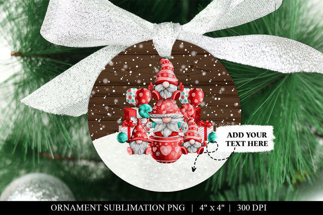 Cute Gnomes Customizable Ornament Sublimation PNG Sublimation BijouBay 
