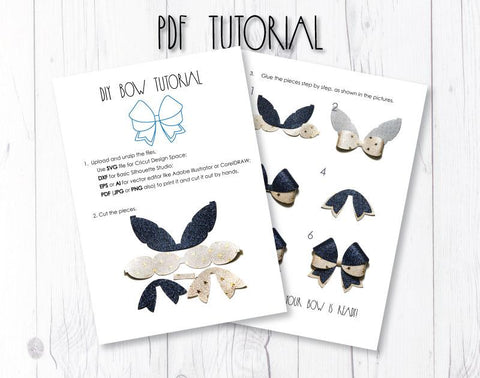 Cute hair bow template SVG ArtiCuties 