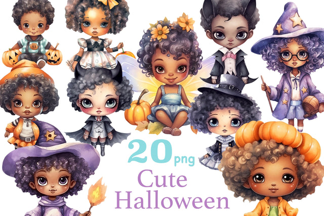 Cute Halloween Clipart Collection | Black Witch Clipart SVG GlamArtZhanna 