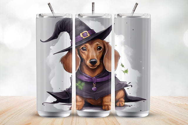 Cute Halloween Dachshund 20 Oz Tumbler Wrap Sublimation Design Sublimation MockupSvgVenue 
