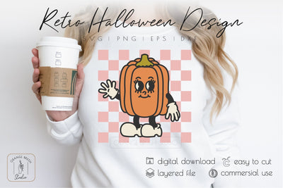 Cute Halloween Pumpkin SVG Retro Halloween Design SVG OrangeBrushStudio 