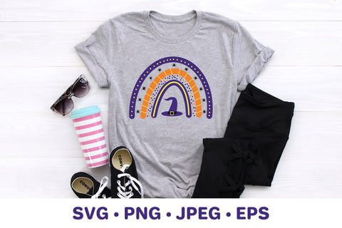 Cute Halloween rainbow. Witch hat. Halloween clipart SVG LaBelezoka 