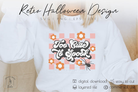 Cute Halloween SVG Quote Retro Flowers Cut File SVG OrangeBrushStudio 