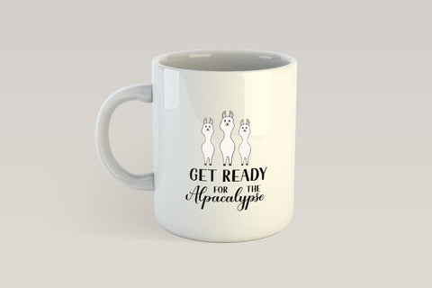 Cute hand drawn alpacas with and calligraphy lettering Get ready for the alpacalypse Sublimation LaBelezoka 