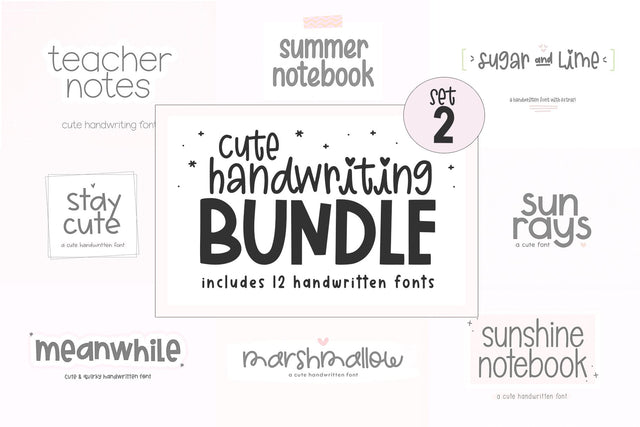 Cute Handwriting Font Bundle | Part 2 Font KA Designs 