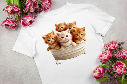 Cute Happy Baby 3d Cats Bundle Sublimation Regulrcrative 