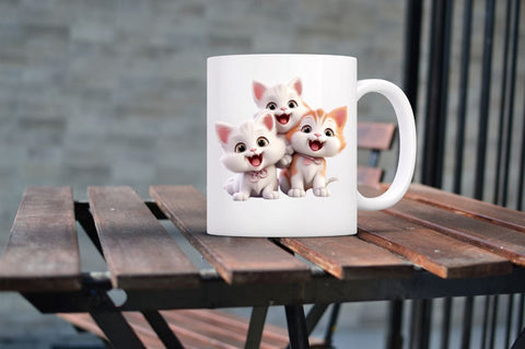 Cute Happy Baby 3d Cats Bundle Sublimation Regulrcrative 