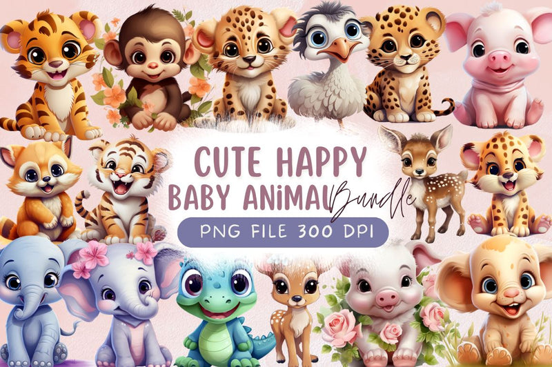 Cute Happy Baby Animal Sublimation clipart Sublimation Regulrcrative 