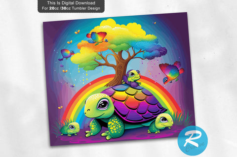 Cute Happy Baby Turtles 20 oz / 30 oz Tumbler PNG Sublimation Regulrcrative 