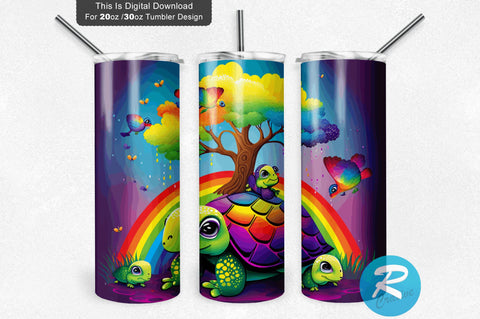 Cute Happy Baby Turtles 20 oz / 30 oz Tumbler PNG Sublimation Regulrcrative 