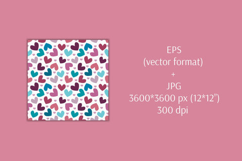 Cute Hearts Pattern | Digital Paper Digital Pattern AnnaViolet_store 