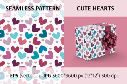 Cute Hearts Pattern | Digital Paper Digital Pattern AnnaViolet_store 