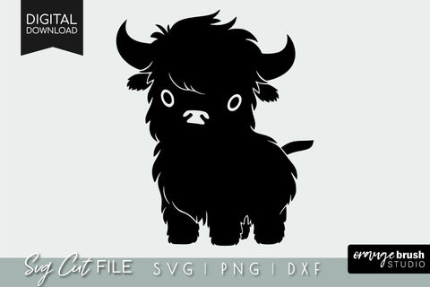 Cute Highland Cow SVG File For Cricut Baby Cow SVG OrangeBrushStudio 