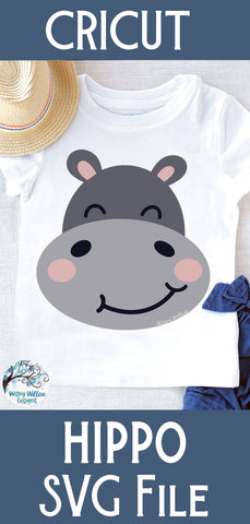 Cute Hippo Face SVG SVG Wispy Willow Designs 