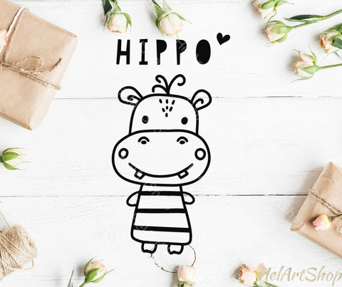 Cute hippo svg SVG _HelArtShop_ 