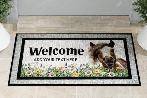 Cute Horse Welcome Door Mat Sublimation Design PNG Sublimation BijouBay 