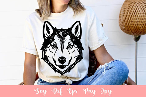 Cute Husky Dog Animal Pet SVG File, Shirt SVG Free For Commercial Use SVG Sintegra 