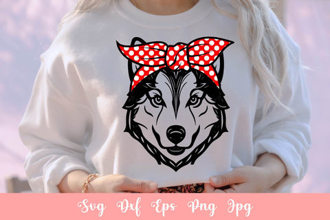 Cute Husky Dog With Bandana Animal Pet SVG File, Shirt SVG Free For Commercial Use SVG Sintegra 