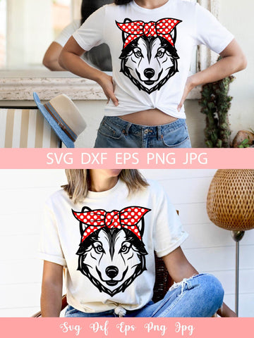 Cute Husky Dog With Bandana Animal Pet SVG File, Shirt SVG Free For Commercial Use SVG Sintegra 