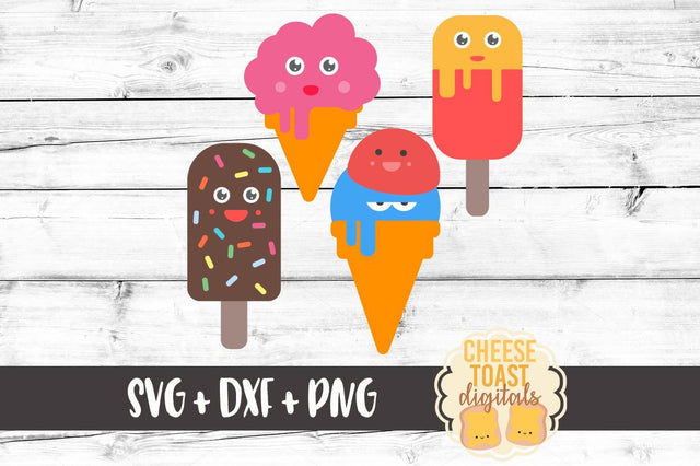 Cute Ice Cream Cone Bundle SVG Cheese Toast Digitals 