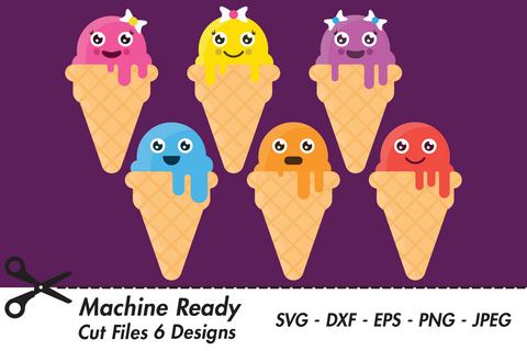 Cute Ice Cream Cones | Food SVG SVG Captain Creative 