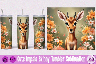 Cute Impala Skinny Tumbler Sublimation File Sublimation Safi Design 