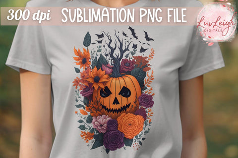 Cute Jack O Lantern T-shirt PNG Sublimation Luvleigh Digitals 