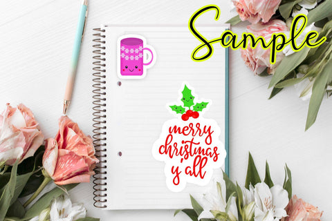 Cute Kawaii Christmas Stickers- Christmas Planner Stickers SVG Happy Printables Club 