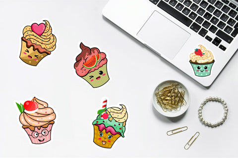 Cute Kawaii Cupcakes SVG Bundle SVG Regulrcrative 
