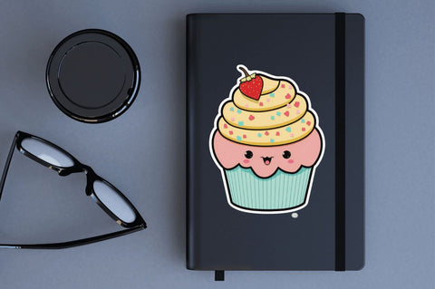 Cute Kawaii Cupcakes Valentine Stickers Bundle Sublimation Regulrcrative 