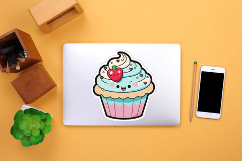 Cute Kawaii Cupcakes Valentine Stickers Bundle Sublimation Regulrcrative 