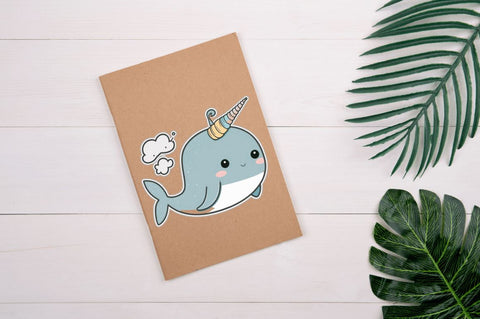 Cute Kawaii Narwhal Stickers Bundle Sublimation Regulrcrative 