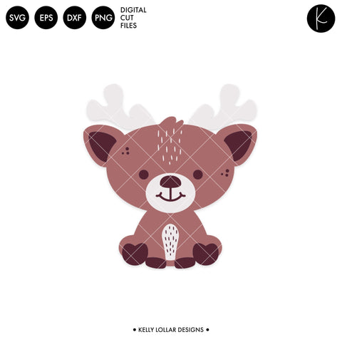 Cute Kawaii Reindeer SVG Kelly Lollar Designs 