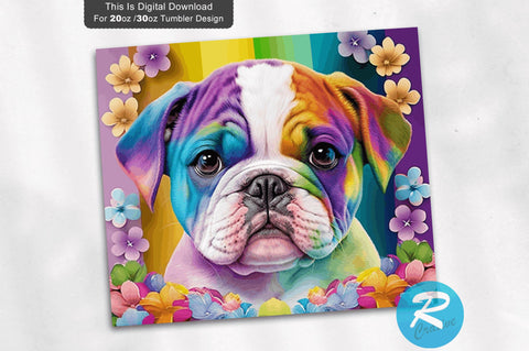 Cute Kid Baby Bulldog 20 oz / 30 oz Tumbler PNG Sublimation Regulrcrative 