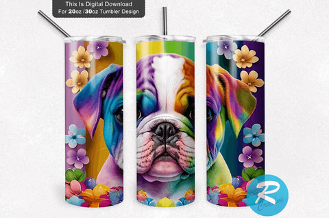 Cute Kid Baby Bulldog 20 oz / 30 oz Tumbler PNG Sublimation Regulrcrative 