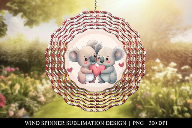 Cute Koala Bears Wind Spinner Sublimation Design Sublimation BijouBay 