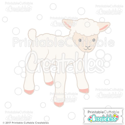 Cute Lamb SVG Printable Cuttable Creatables 