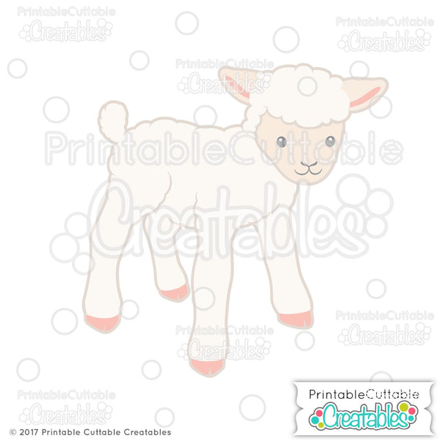 Cute Lamb SVG Printable Cuttable Creatables 