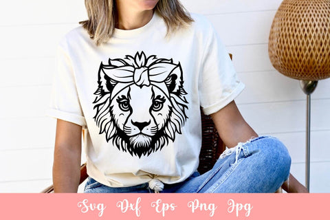 Cute Lion With Bandana SVG File, Shirt SVG Free For Commercial Use SVG Sintegra 