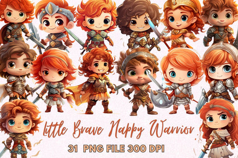 Cute Little Brave Happy Warrior Sublimation Regulrcrative 