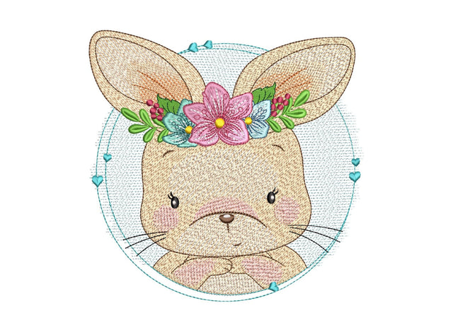 Cute Little Bunny Embroidery Design, 5 sizes, Instant Download Embroidery/Applique DESIGNS Nino Nadaraia 